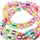 Polymer beads rondelle 7mm - Multicolour stripes